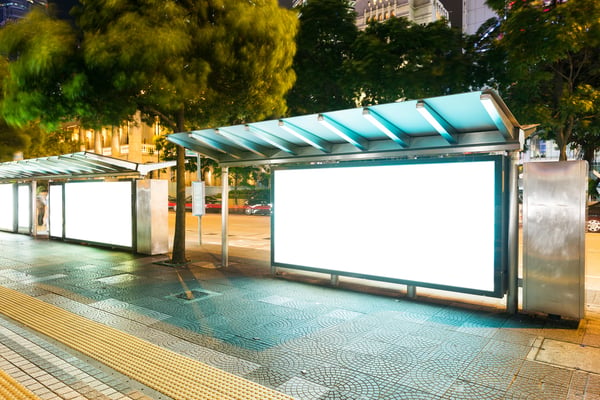 Billboard advertising - blank billboard at night